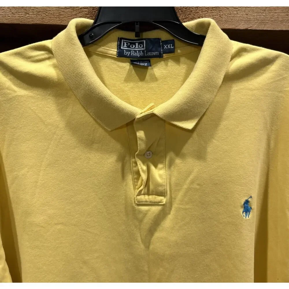 Men’s POLO By Ralph Lauren Yellow Short Sleeve Shirt Size XXL *A7
